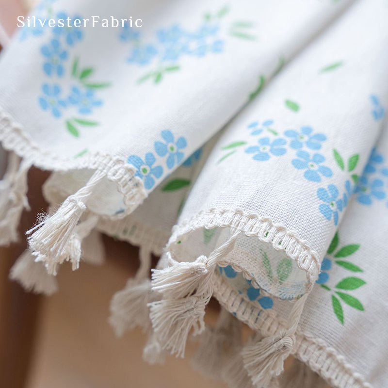Country Floral Curtains丨Blue Floral Curtains