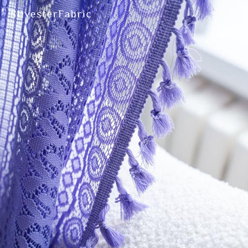 Purple Sheer Lace Curtain