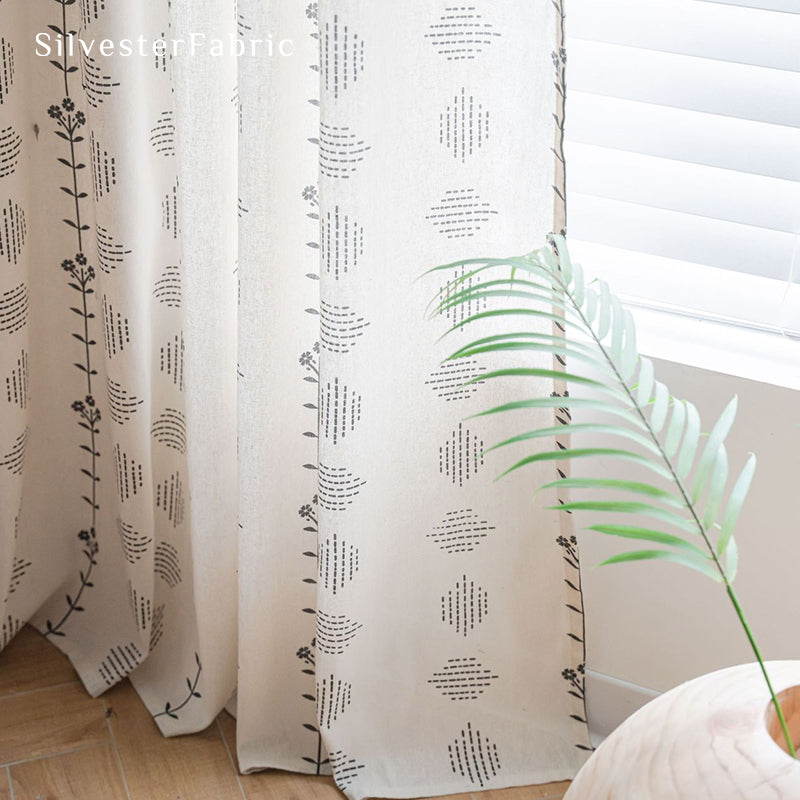 White Curtains丨Farmhouse Floral Curtains丨Striped Curtains