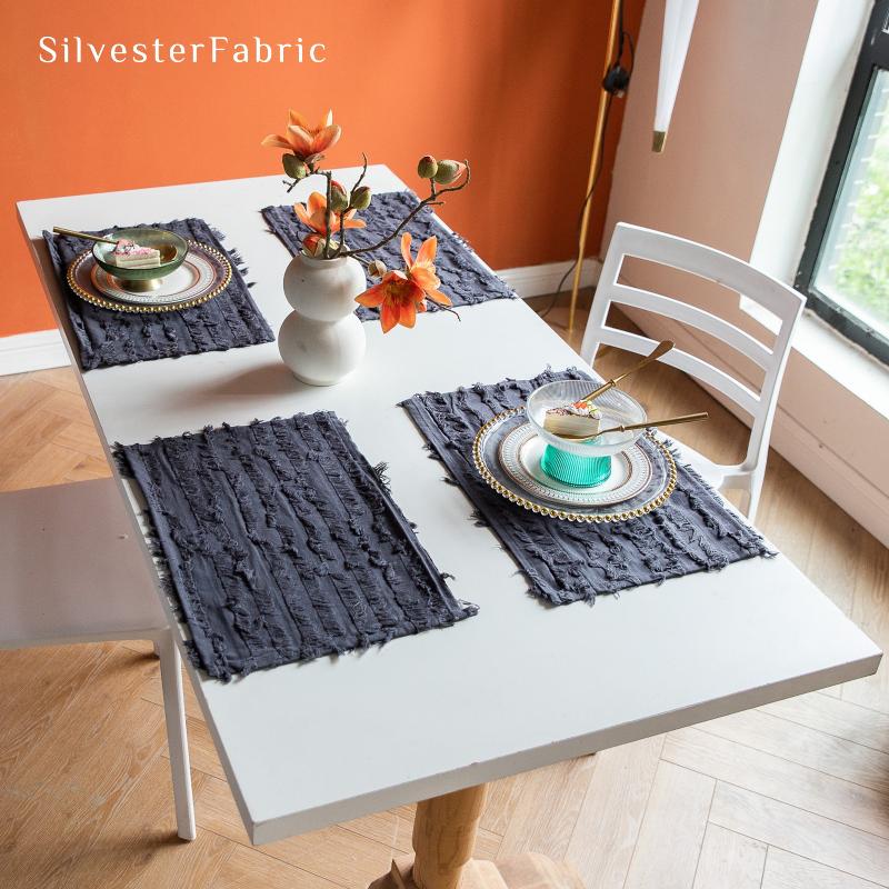 White Table Runner丨Grey Table Runner - Silvester Fabric