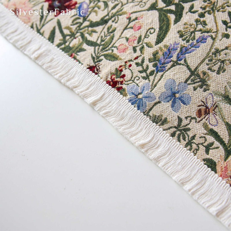 Floral table runner on the table