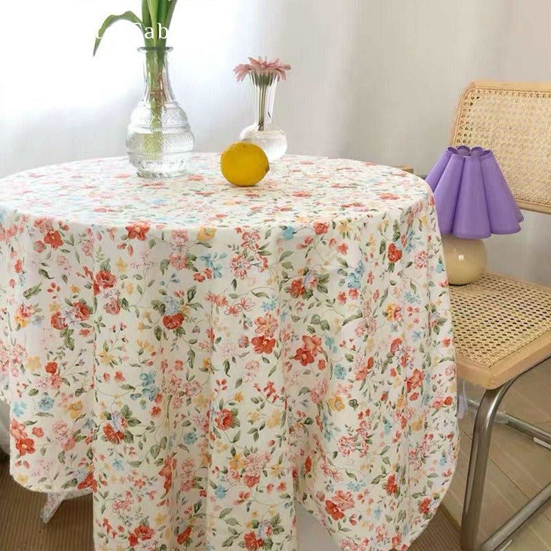 Red Floral Tablecloth丨Floral Tablecloth