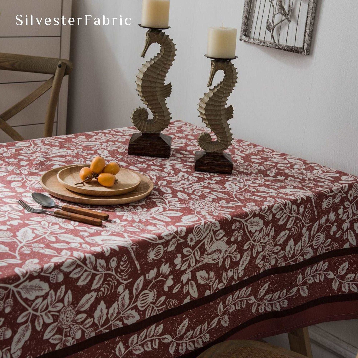 Christmas Tablecloth丨Fall Table Cloth- Silvester Fabric