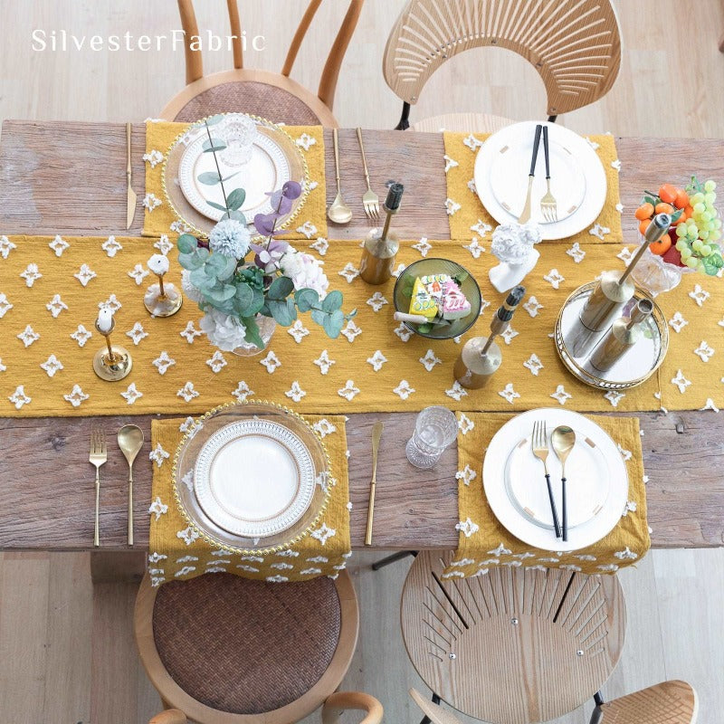 Appliqué Yellow Table Runner - Silvester Fabric