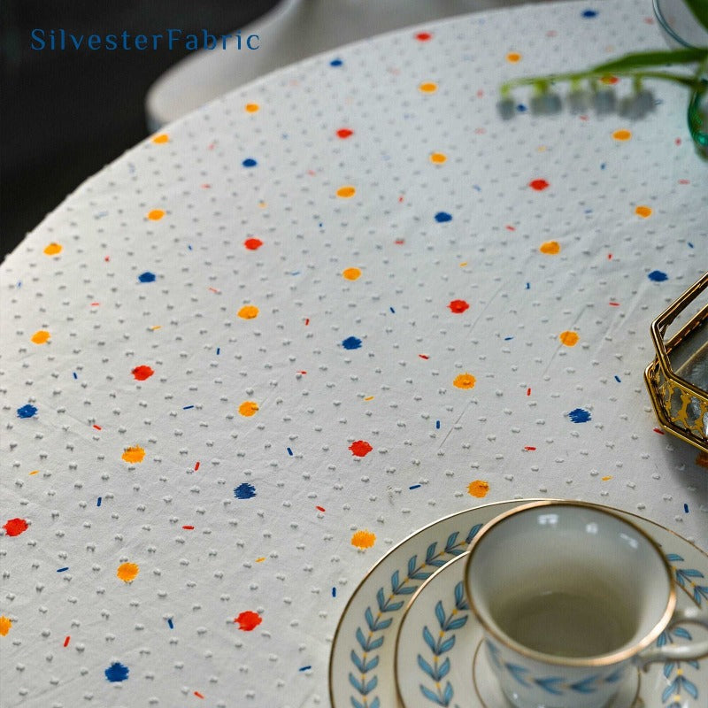 White Rectangle Tablecloth丨Round Outdoor Tablecloth