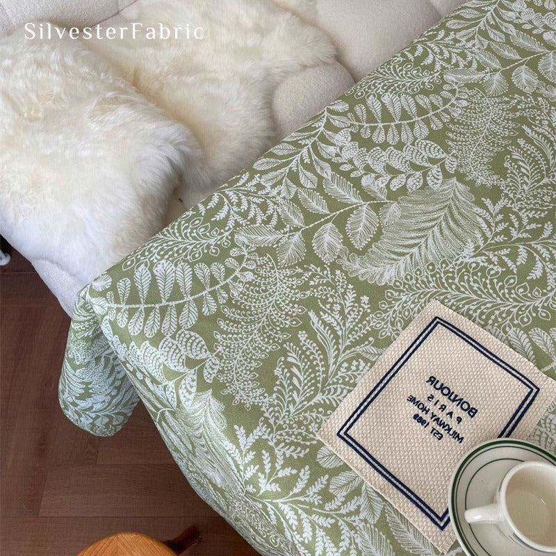 Green Tablecloth丨Floral Tablecloth丨Rectangle Tablecloth