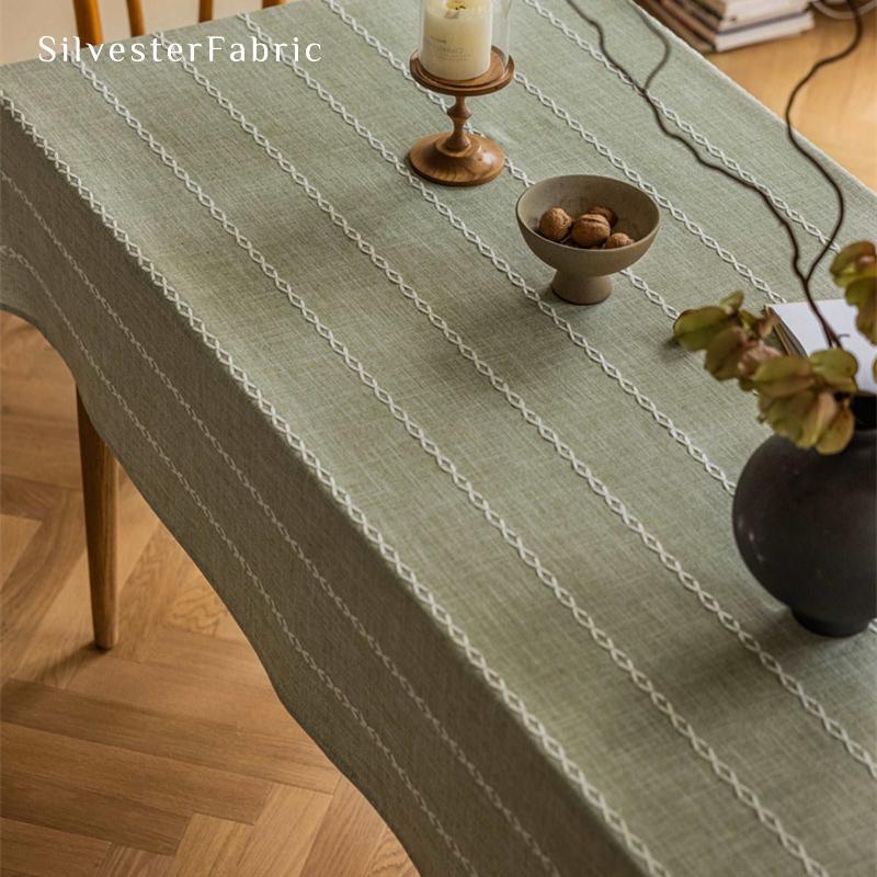 Striped Green Tablecloth