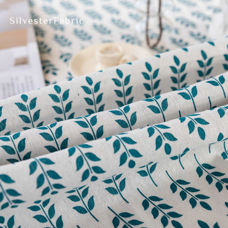 leaf printed detail on rectangle tablecloth