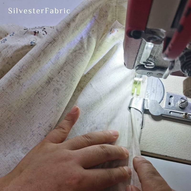 Gorgeous rectangle floral linen tablecloth covers the table