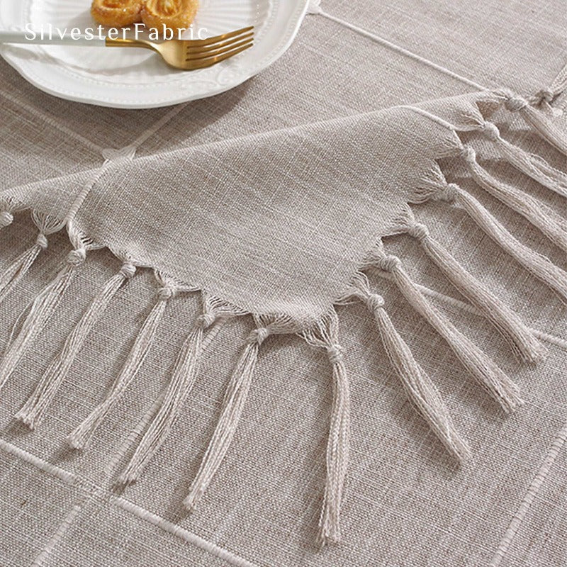 Grey Tablecloth丨Embroidery Tablecloth