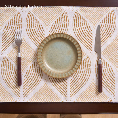 beige textured farmhouse placemats for everyday dining