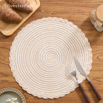 Beige Woven Round Placemats