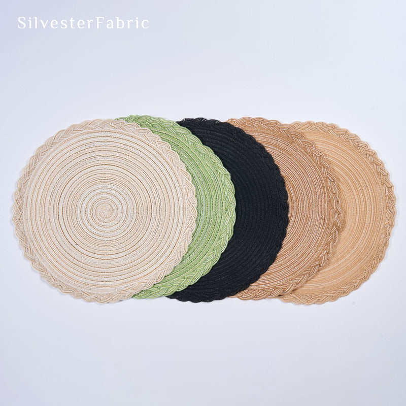 Beige Woven Round Placemats