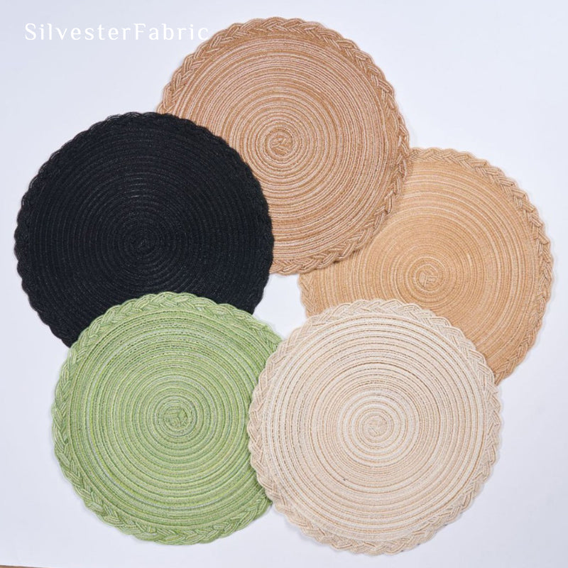 Beige Woven Round Placemats