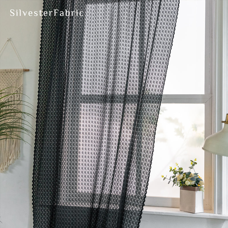 Close‑up of Black Sheer Curtain corner