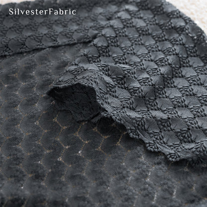 Close‑up of Black Farmhouse Wheat  Sheer Curtain