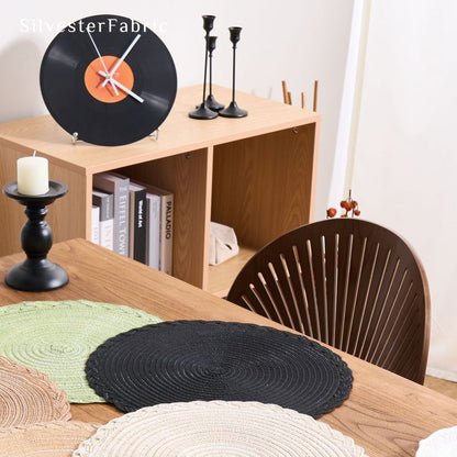 Black Woven Round Placemats