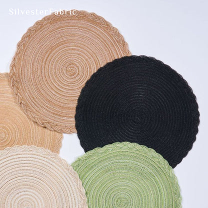 Black Woven Round Placemats