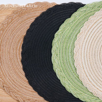 Black Woven Round Placemats