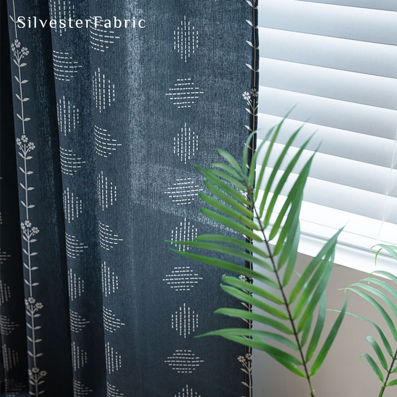 Blue Floral Farmhouse Curtains