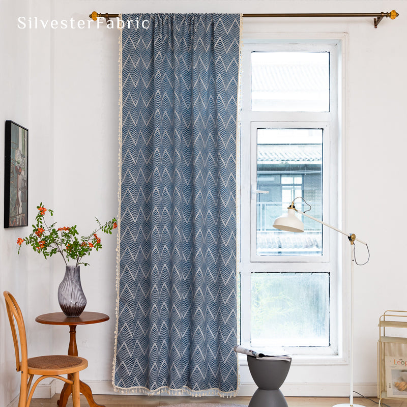 Close‑up of Navy Blue Curtain corner