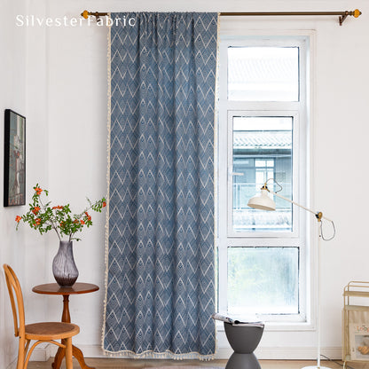 Close‑up of Navy Blue Curtain corner