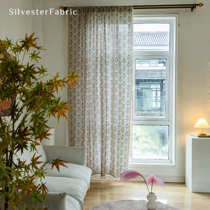 Farmhouse Blue Patterned Curtains