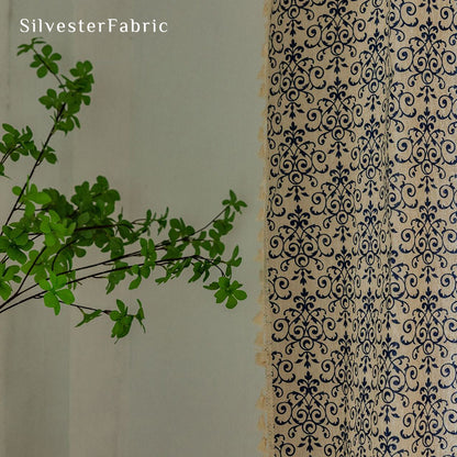 Farmhouse Blue Patterned Curtains