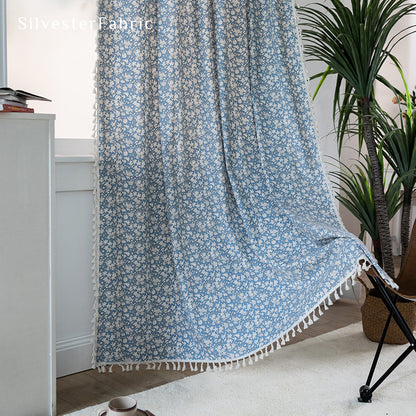 Blue Floral Curtains丨Blue Curtains丨Blue Blackout Curtains