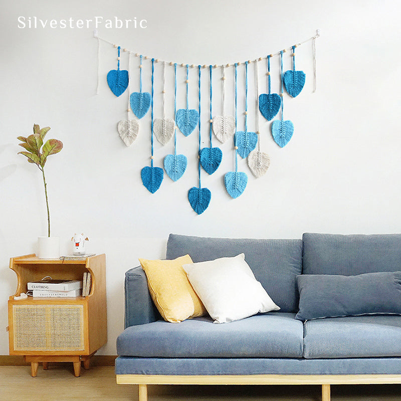 Blue Leaf Garland Hanging丨Mediterranean Wall Decor