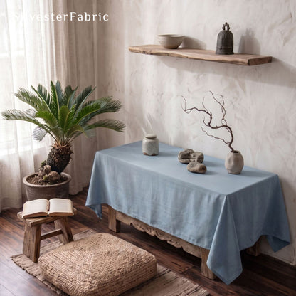 solid blue rectangle tablecloth for everyday dining