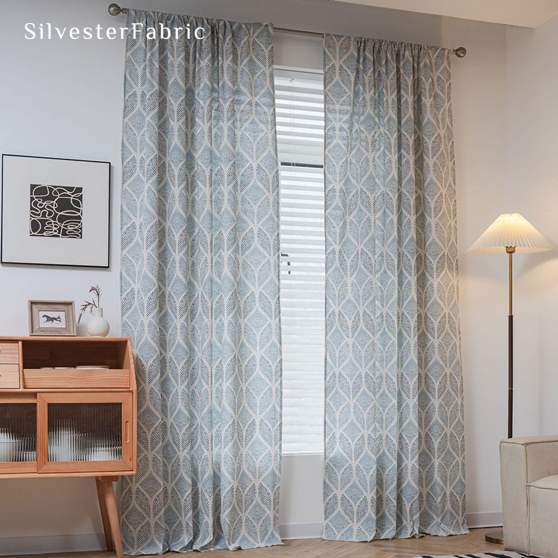 Blue And White Curtains丨Blue Kitchen Curtains