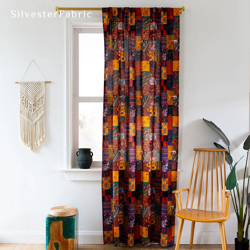Red Boho Curtains​丨Vintage Curtains丨Ethnic Printed Curtains