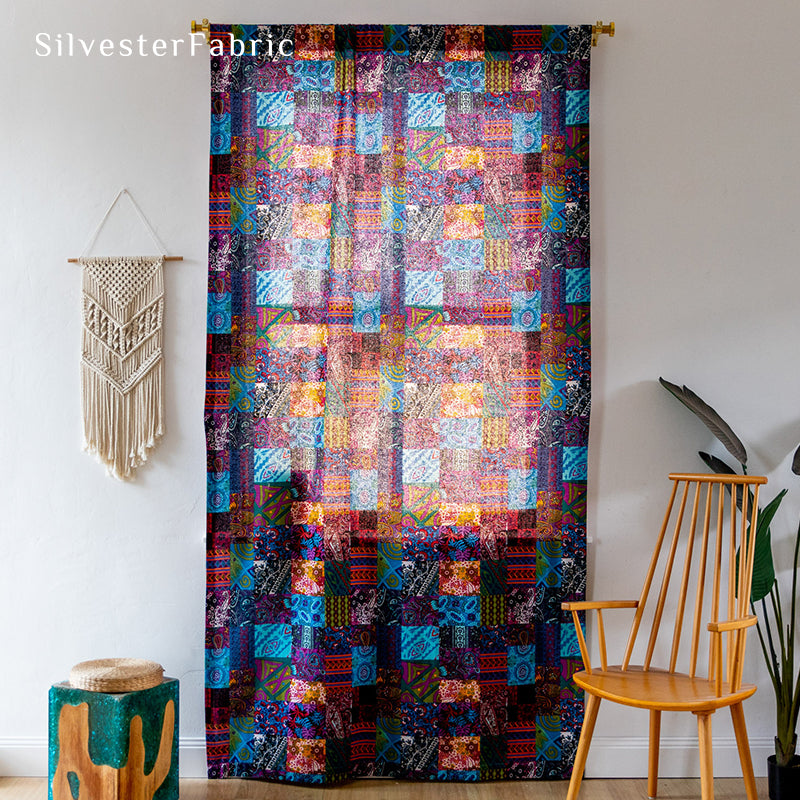 Blue Boho Curtains​丨Vintage Curtains丨Ethnic Printed Curtains