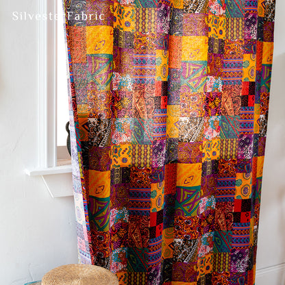 Red Boho Curtains​丨Vintage Curtains丨Ethnic Printed Curtains