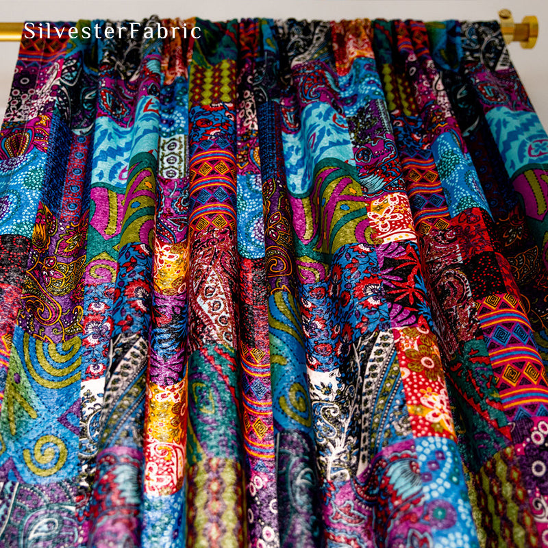 Blue Boho Curtains​丨Vintage Curtains丨Ethnic Printed Curtains