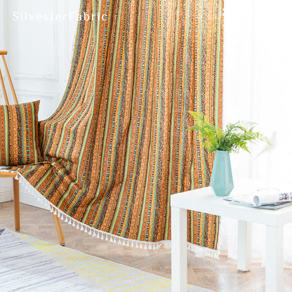 Boho Blackout Curtains丨Boho Curtains丨Striped Curtains