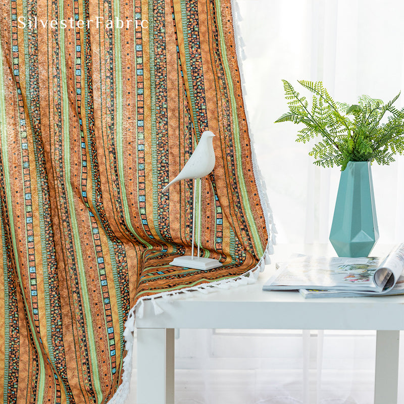 Boho Blackout Curtains丨Boho Curtains丨Striped Curtains