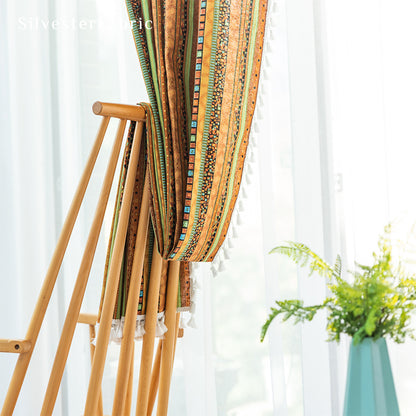 Boho Blackout Curtains丨Boho Curtains丨Striped Curtains