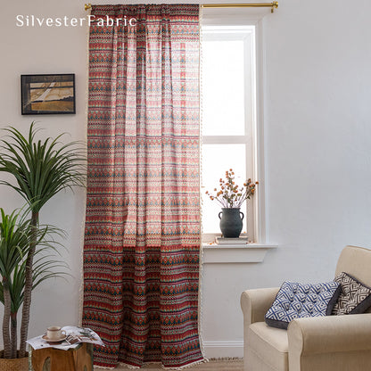 Boho Blackout Curtains​丨Boho Curtains丨Red Curtains