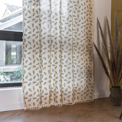 Beige Botanical French Curtain