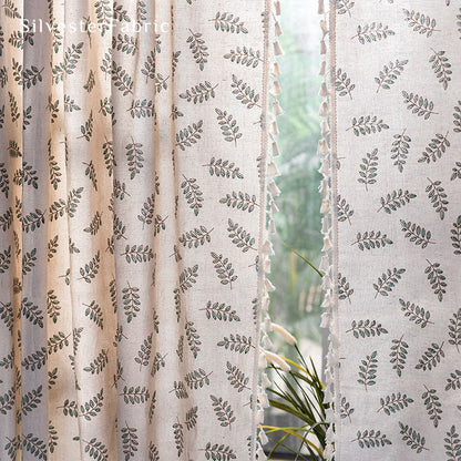 Beige Botanical French Curtain