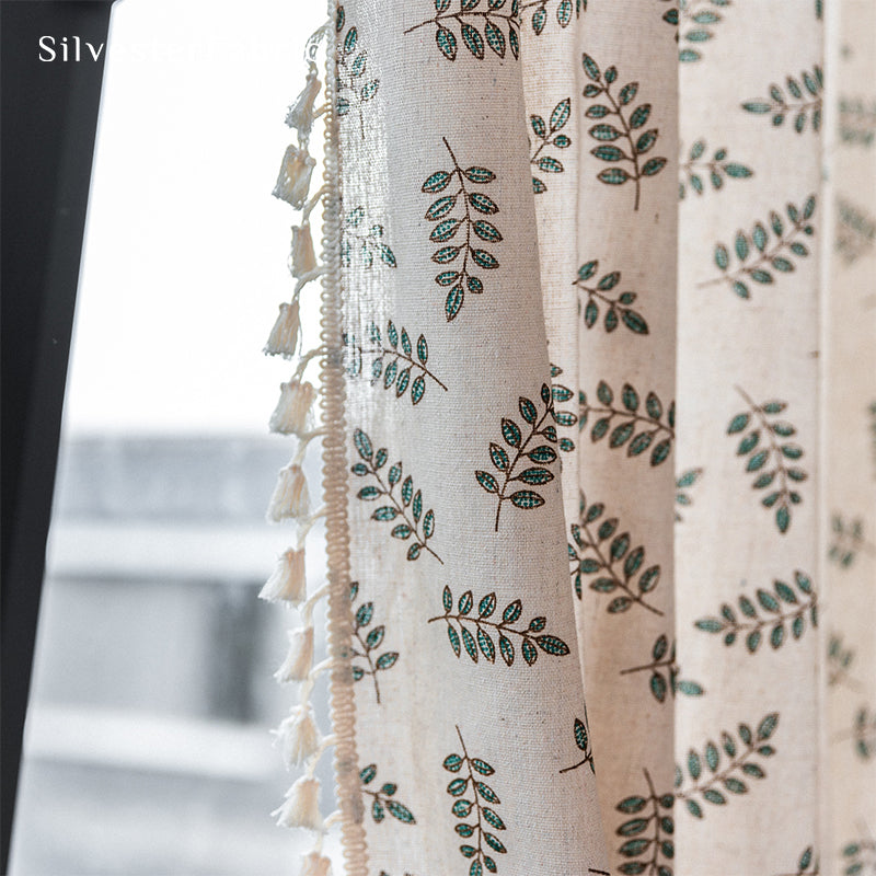 Beige Botanical French Curtain