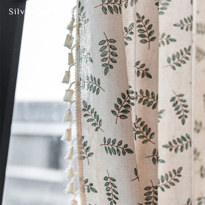 Beige Botanical French Curtain