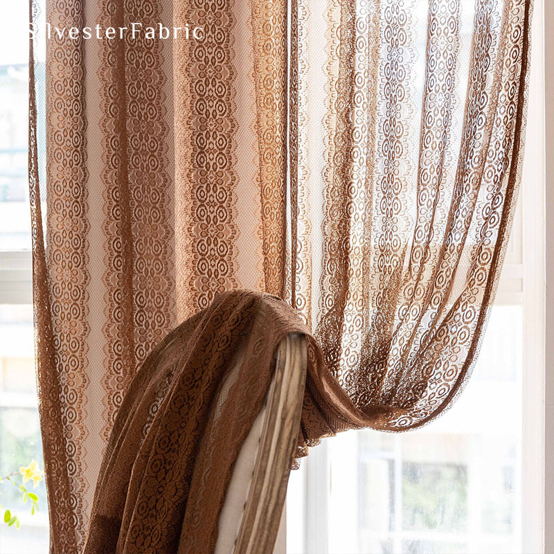 Brown Sheer Curtains丨Living Room Sheer Curtains