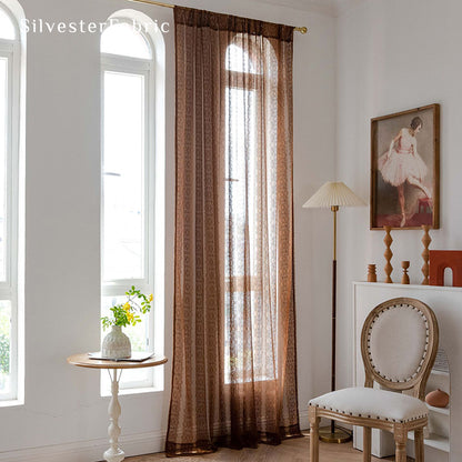 Brown Sheer Curtains丨Living Room Sheer Curtains