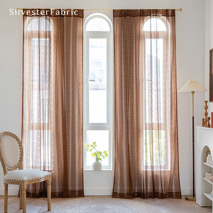 Brown Sheer Curtains丨Living Room Sheer Curtains