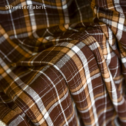 Brown Christmas Plaid Curtain