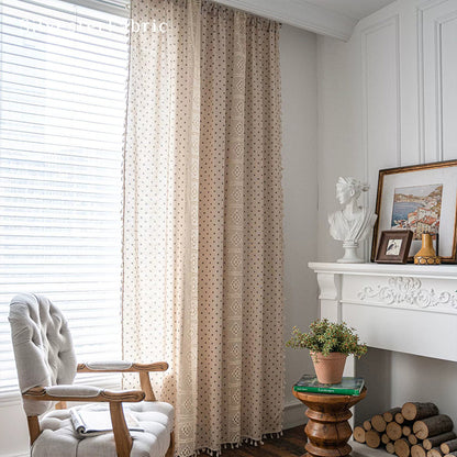 Brown Floral Curtains丨Floral Lace Curtains丨Cute Curtains