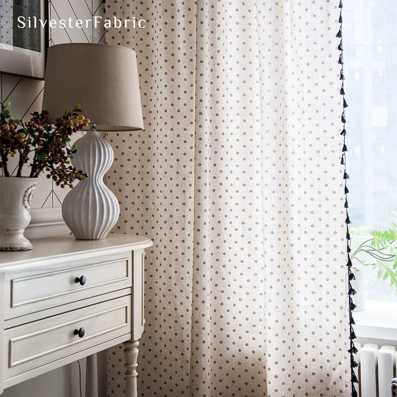 Brown Floral Curtains丨Floral Curtains丨Cute Curtains